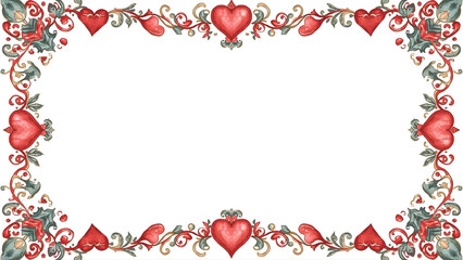 frame with red hearts