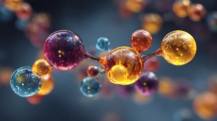 Colorful abstract molecule science research concept