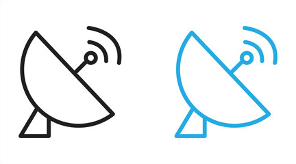 satellite dish icon, vector illustration