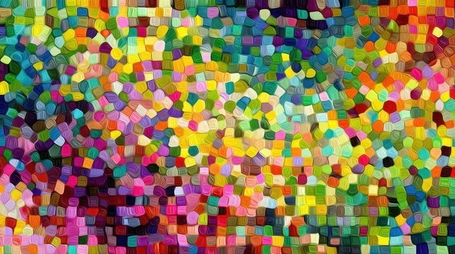 Colorful mosaic pattern with painterly texture