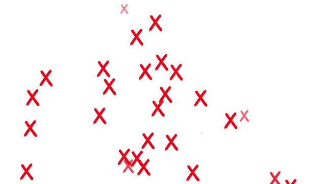 Red X Error Symbol Animation on White Background, Seamless Loop