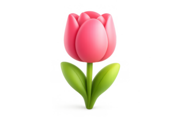 Elegant pink tulip icon for floral designs and spring decor concepts