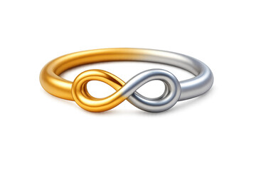 Fototapeta premium Elegant eternal love bracelet design featuring gold and silver infinity symbol for romantic gift and jewelry art