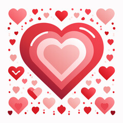 Modern abstract Valentine background featuring love-themed geometric shapes in flat vector style. Suitable for branding, posters, banners, and creative romantic designs.