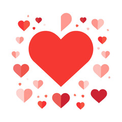 Modern abstract Valentine background featuring love-themed geometric shapes in flat vector style. Suitable for branding, posters, banners, and creative romantic designs.