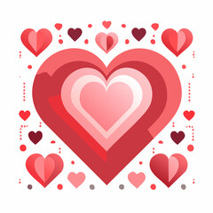 Modern abstract Valentine background featuring love-themed geometric shapes in flat vector style. Suitable for branding, posters, banners, and creative romantic designs.