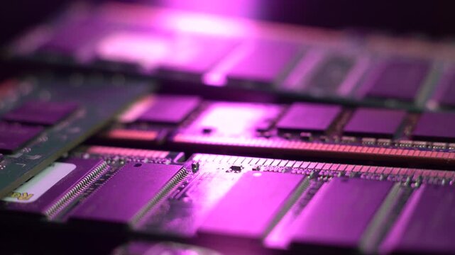 RAM Memory Modules, Computer Components Macro Close Up