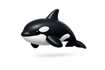 Minimalist orca icon design for ocean-themed projects and educational materials