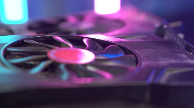 Used Graphic Cards. Crypto Mining and Gaming Desktop Computer Parts, Close Up