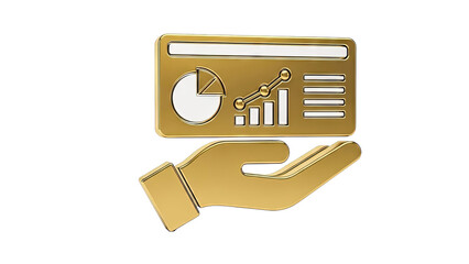 Golden Hand Holding Financial Report Icon