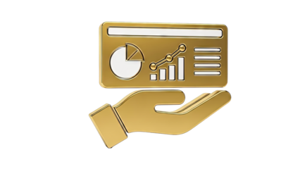 Golden Hand Holding Financial Report Icon