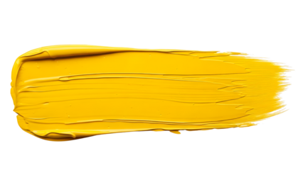 Vibrant Yellow Paint Stroke Texture On Black Background