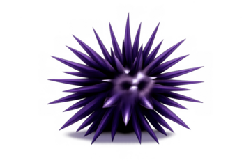Abstract spiky sea urchin icon with purple hue for modern design