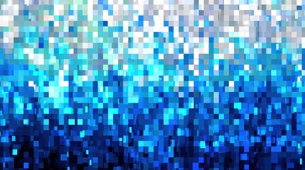 Bright blue pixel art with white accents creating a technology design background on a transparent canvas