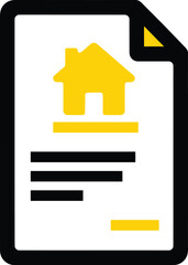 Creative Vector Illustration of a Housing Property Agreement Document Icon