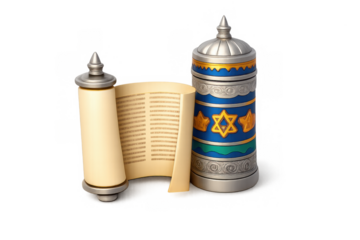 Traditional megillah scroll icon for jewish cultural and religious themes