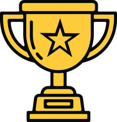 Golden Trophy Icon with Star Design Symbolizing Achievement and Victory