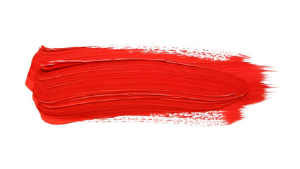 Bold Red Paint Stroke On Black Background With Texture