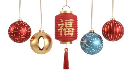 Vibrant hanging ornaments for festive holiday decoration and celebration