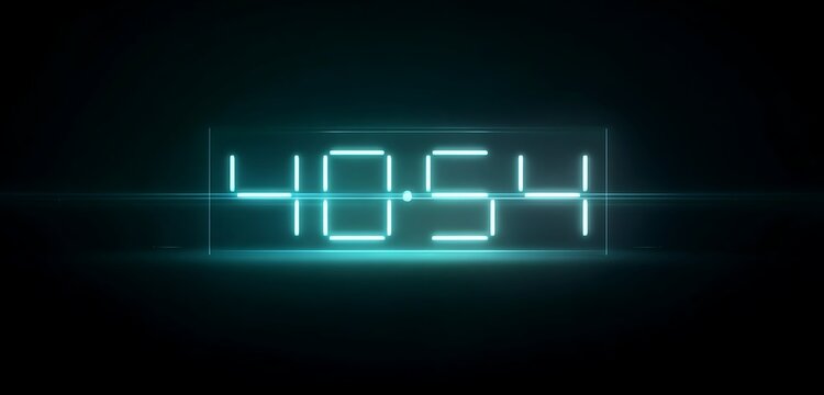 Glowing digital countdown futuristic New Year theme - Powered by Adobe