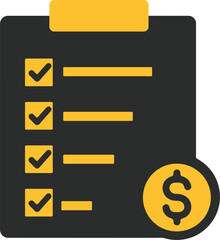 Financial Task Checklist with Dollar Sign Icon for Budget Management and Business Planning