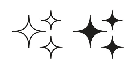 Sparkles icons linear icon. Line with Editable stroke. monochrome icon
