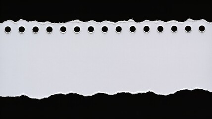Torn paper with holes on black background for creative design