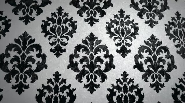 Black and White Damask Pattern Background