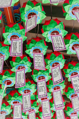 Notes floating in the temple