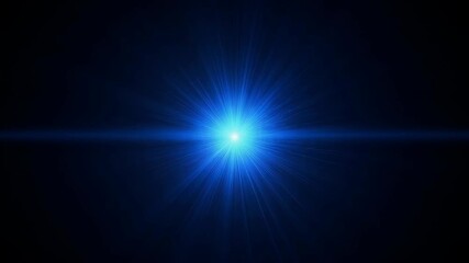 A bright blue burst of light emanating from a central point on a dark blue background