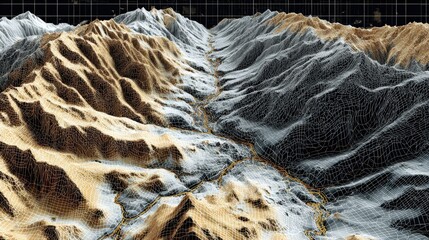High quality topographic line contour map background with geographic grid and realistic textures for various uses