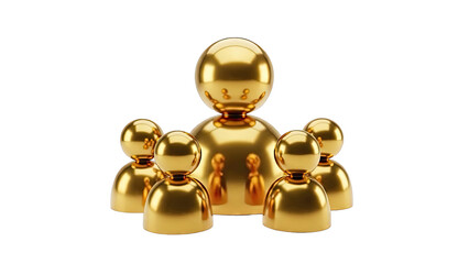 Golden Human Icons in a Group
