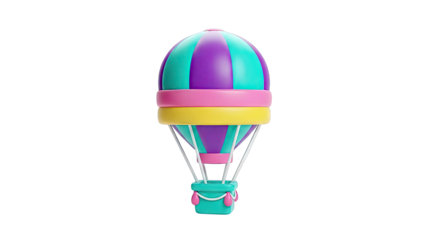 Colorful 3D Hot Air Balloon Illustration