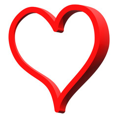 red heart on white background