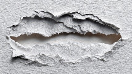 Ripped white paper with torn edges shown on a white background for various design projects and creative use