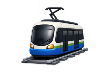 Modern tramway icon for urban transportation design and digital projects