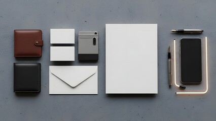 Mockup design concept for product packaging and accessories