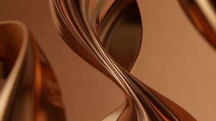 Abstract swirls of smooth, shiny bronze and copper tones create a fluid, modern design. The image conveys elegance and sophistication.