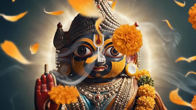 Jagannath devotional wallpaper background with calm divine lighting and subtle motion