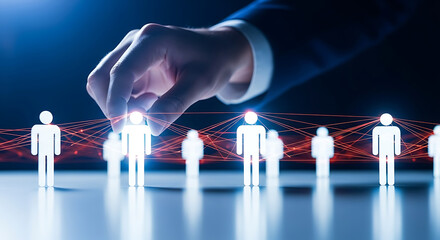 Recruitment and selection of talent in a digital network, human resources concept