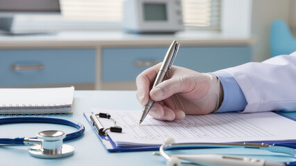 doctor writing prescription