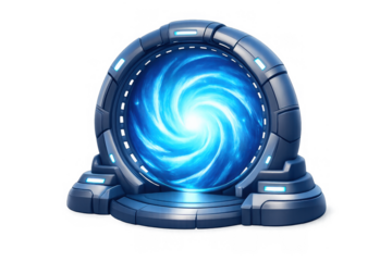 Futuristic sci-fi portal design for digital art and game concept