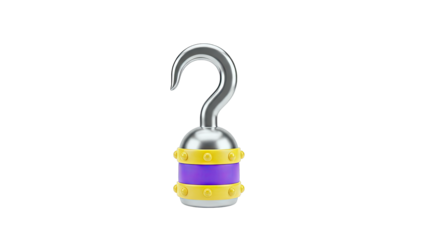 Stylized Pirate Hook with Purple and Yellow Accents
