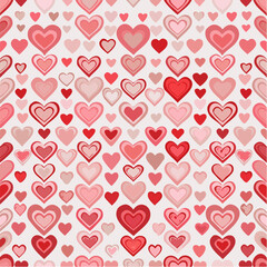 Seamless repeating heart pattern in flat vector style, perfect for Valentine&rsquo;s Day designs, packaging, textile, wrapping paper, backgrounds, and romantic themed projects. Clean solid colors with simpl