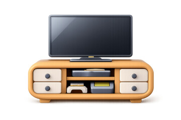 Obraz premium Cartoon style tv stand with modern design elements for interior decor concepts