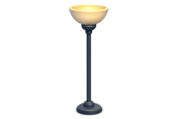 Cartoon torchiere lamp illustration for interior design and decor concepts