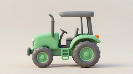 Obraz premium Canopy Tractor Icon in Minimal 3D Agriculture Style