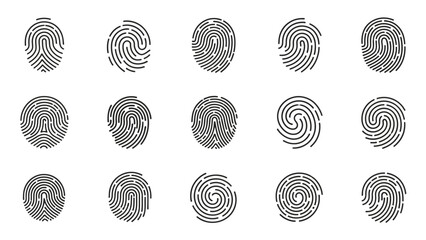 Collection of various fingerprint patterns.