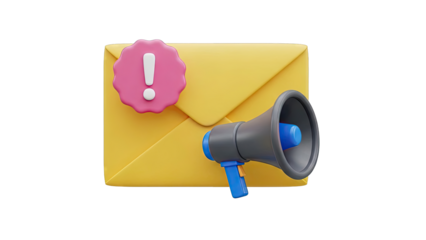 Email Notification Icon with Megaphone