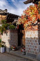 Entrance is covered with leaves